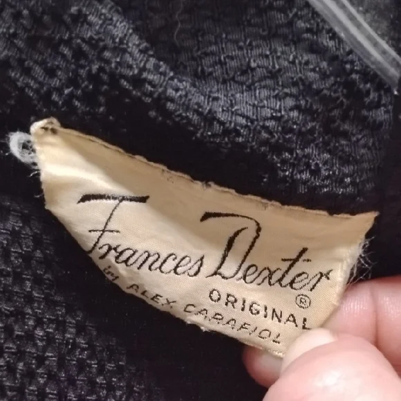 1940s Beautiful Linen Thick Material With Diamond 3 Buttons Top! Dress Sz 4 - Picture 3 of 9